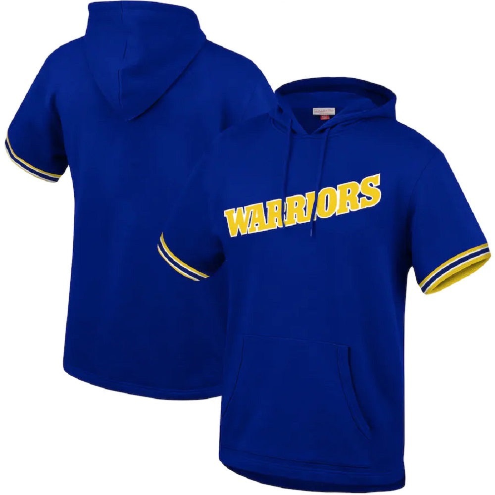 Mitchell Ness Golden State Warriors French Terry Short Sleeve Hoodie
